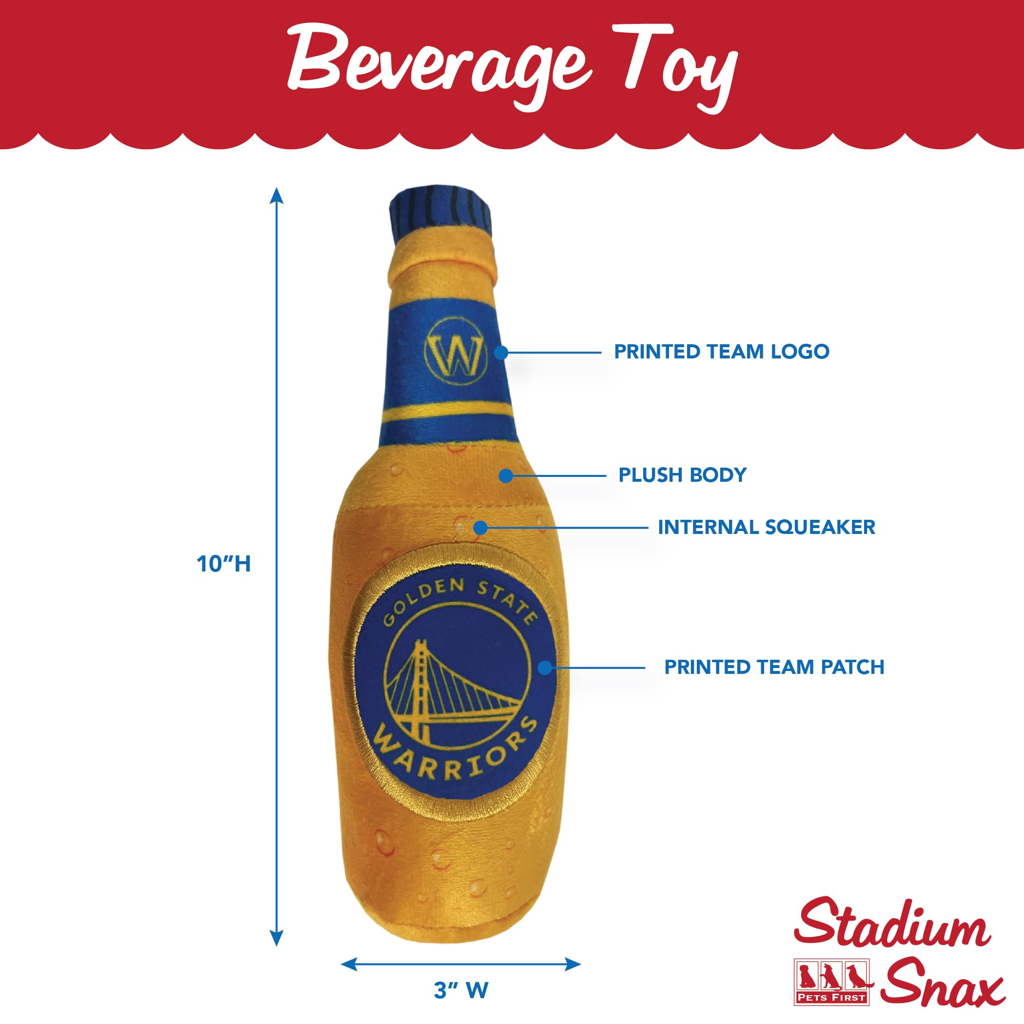 Amazon.com: NBA Golden State Warriors Beer Bottle Plush Dog & CAT